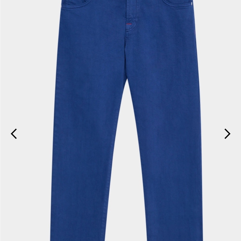 NOT FOR SALE Kiton Napoli Made In Italy Blue Men's Linen Cotton Jeans Size 38